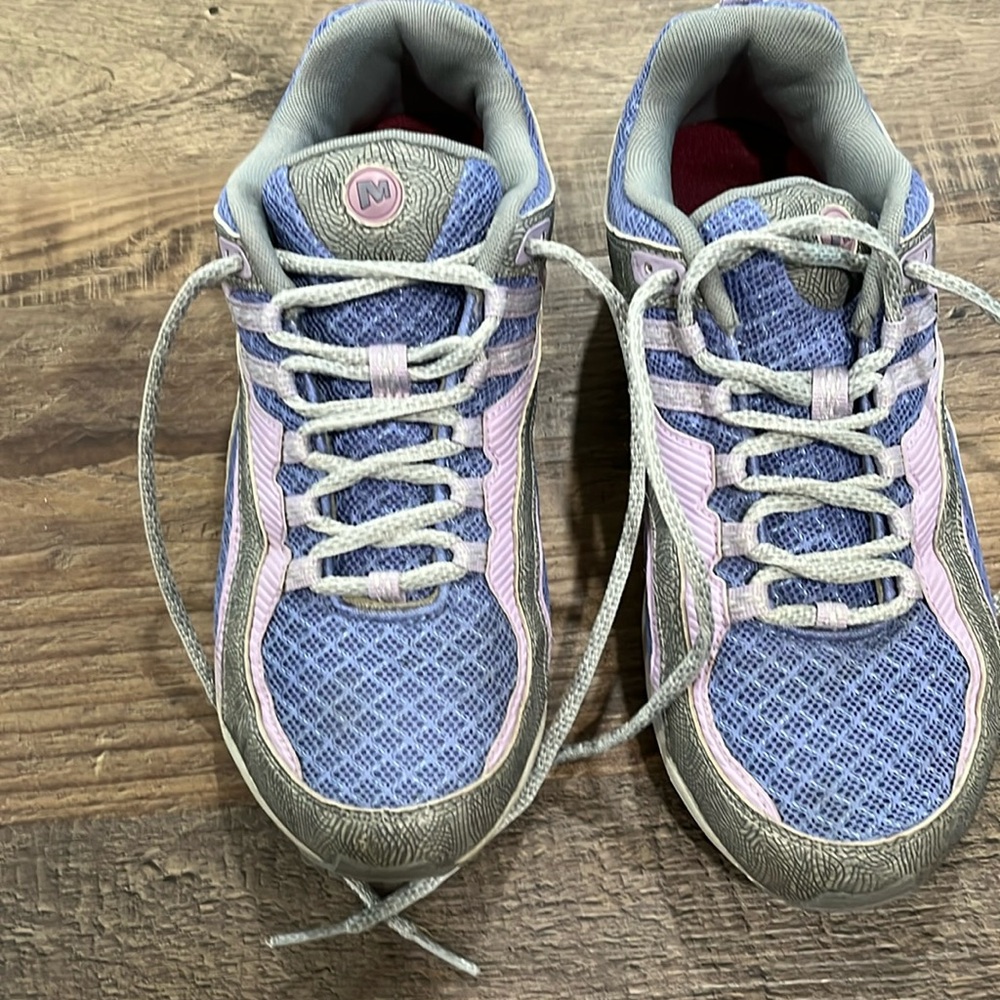 Merrell Women's Purple Grey/ Blue Trail Running Sneaker Mesh Synthetic Sz 8.5